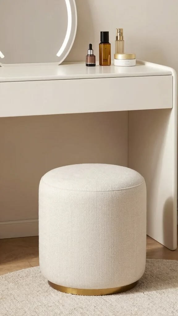A PREMIUM WHITE DRESSER STOOL