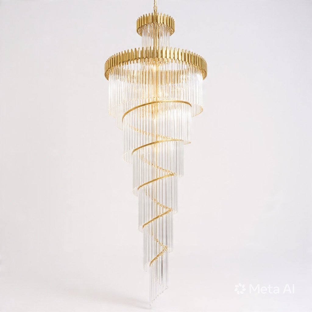 DOUBLE HEIGHT CRYSTAL CHANDELIER