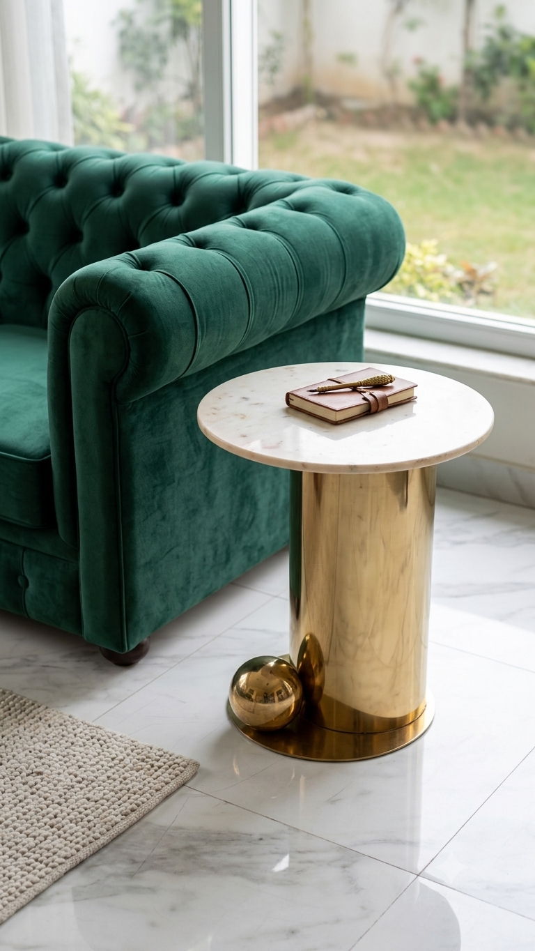 MARBLE END TABLE