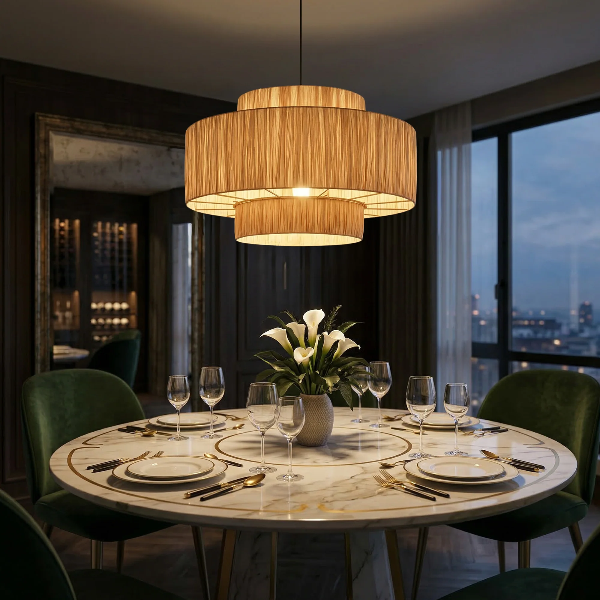 RATAN WOOD PENDANT
