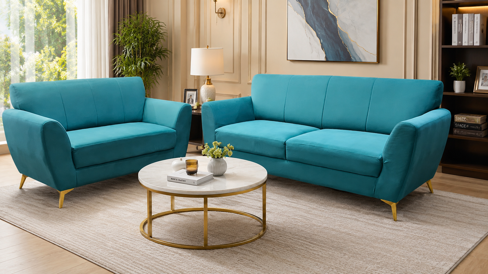 SKY BLUE 3+2 SOFA