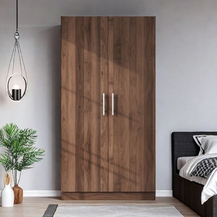 WALNUT BROWN 2-Door Wardrobe